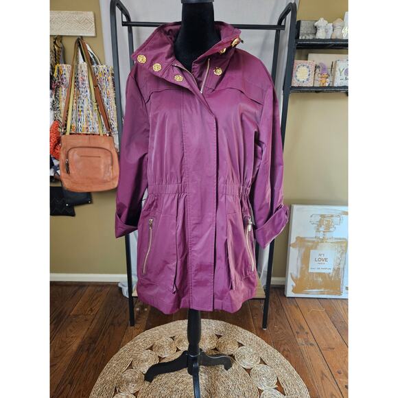 Ciao Milano Tess Rain Coat Burgundy Size L - New With Tags - Picture 1 of 12